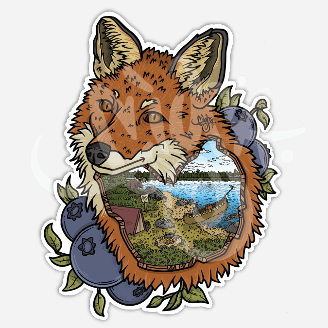 Fox Berry Portage Vinyl Sticker