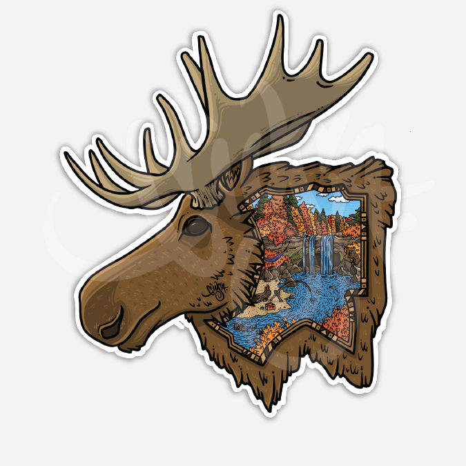 Moose Falls Vinyl Sticker