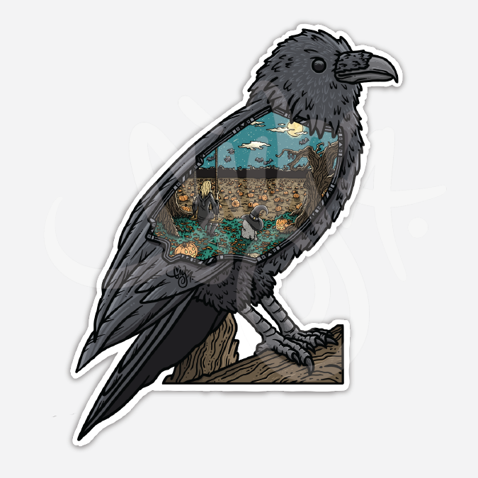 Raven's Moon Vinyl Sticker