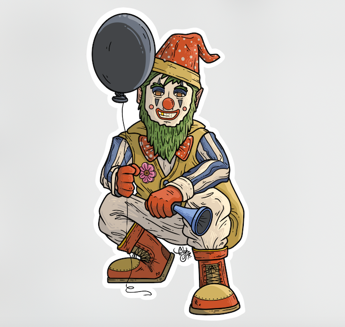 Ruzty Gnomie Vinyl Sticker