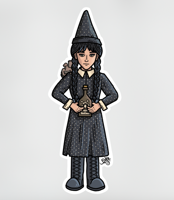 Wednesday Gnomie Vinyl Sticker