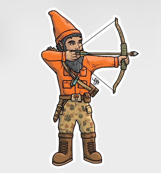 Archer Gnomie Vinyl Sticker