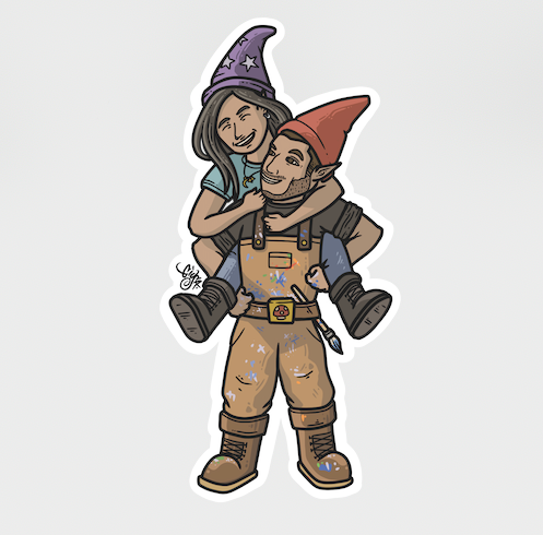 Lovers Gnomie Vinyl Sticker