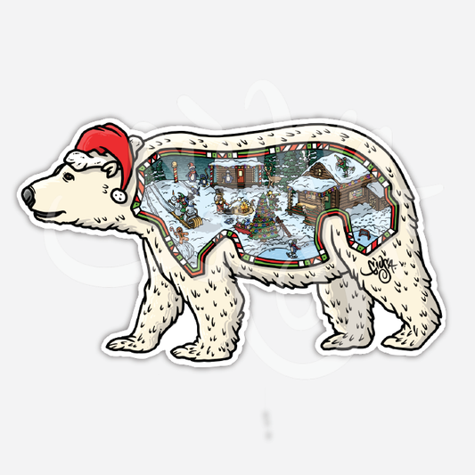 Christmas Bear Vinyl Sticker