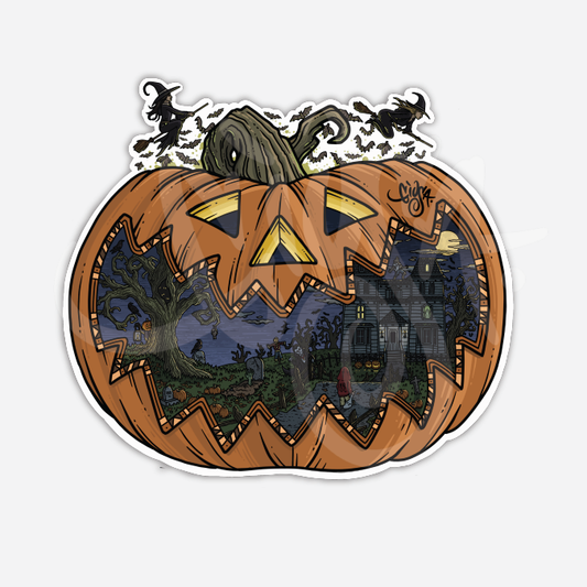 Halloween Night Vinyl Sticker