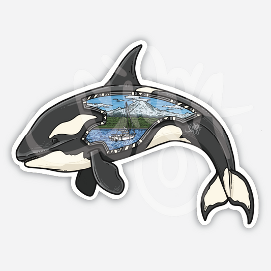 Mount Orca Vinyl Sticker